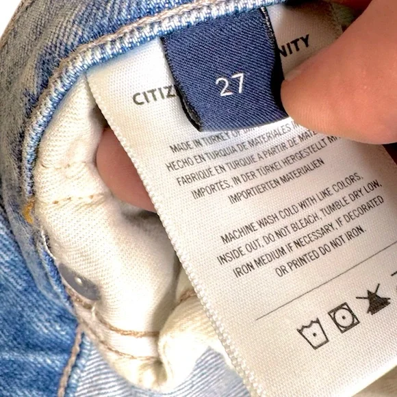 Citizens Of Humanity “ Inga” Blue wash Low-rise, slim-fit jeans size 27 - Picture 5 of 5